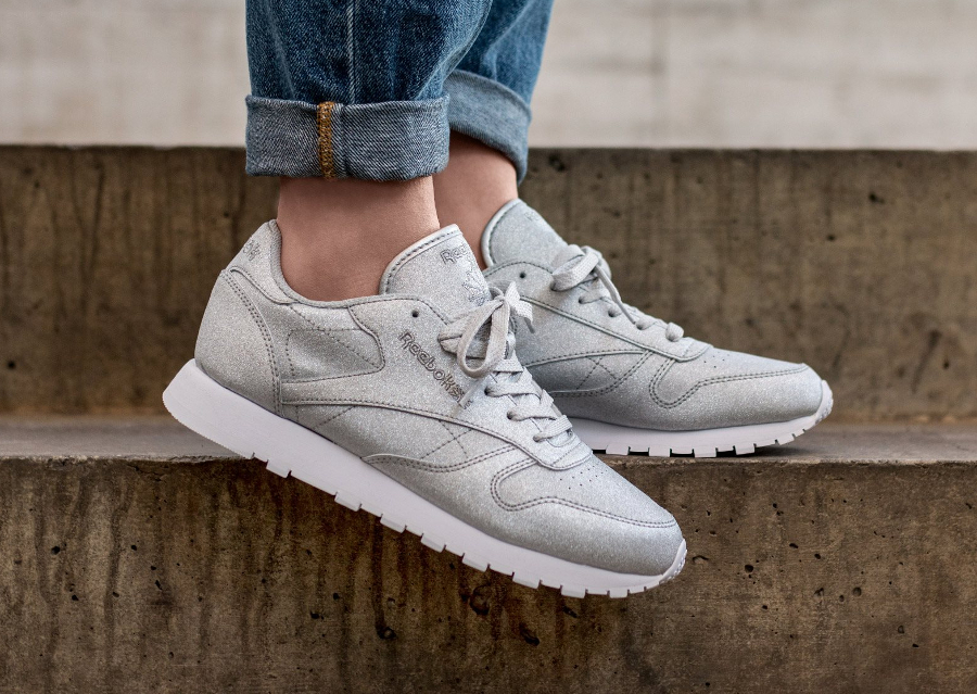 reebok classic leather metallic silver