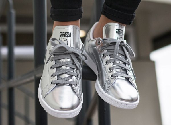 Basket Adidas Stan Smith W Silver Metallic (1)