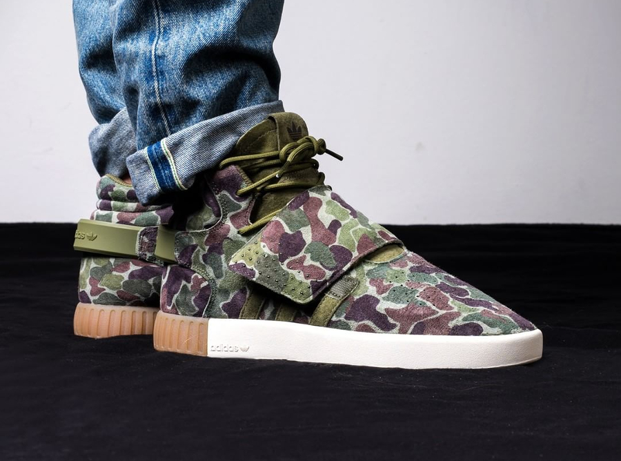 Chaussure Adidas Tubular Invader Strap Duck Camo Olive (1)