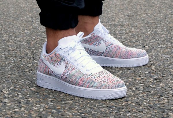 Chaussure Nike Air Force 1 Low Flyknit Multicolor Yellow Strike (1)