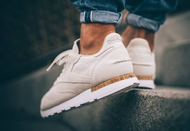 Chaussure Reebok Classic CL Leather LST Cork blanche