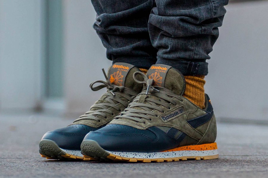 reebok green classic leather