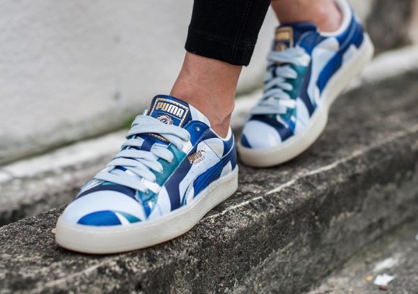 Chaussure Careaux x Puma Basket Graphic Twilight Blue (femme) (2)