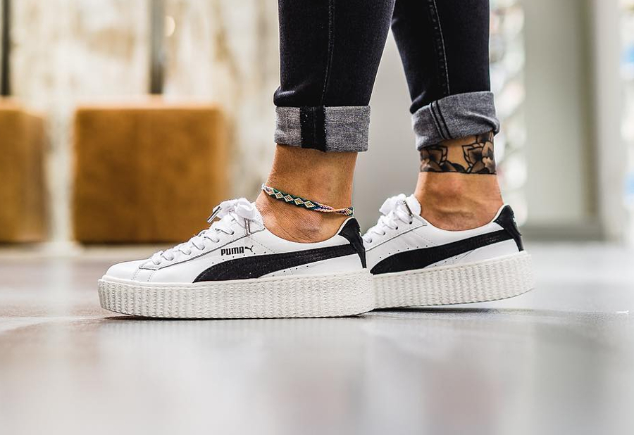 puma creepers blanche et noir