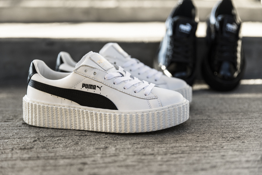 Chaussure Fenty Rihanna x Puma Suede Creeper Wrinkled Leather blanche (4)