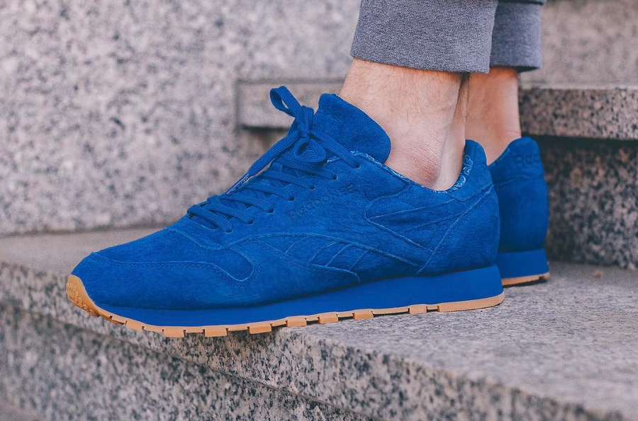 reebok classic leather suede bleu