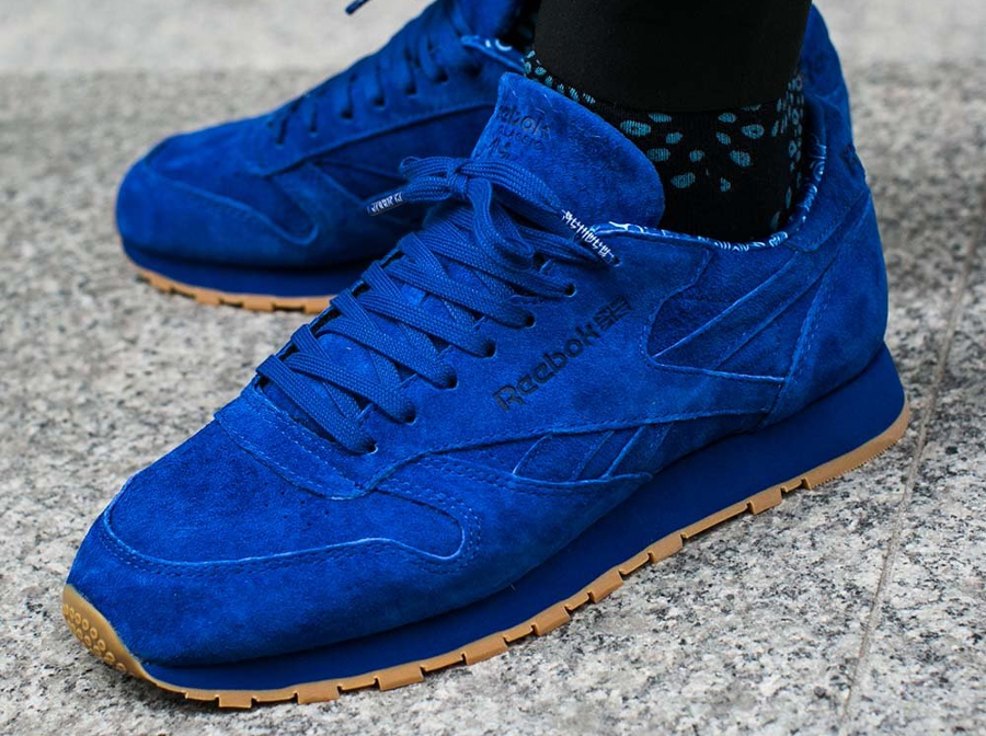 reebok classic leather suede bleu