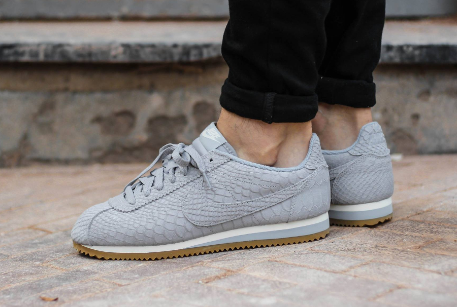 Nike Cortez Leather Premium 'Wolf Grey' imprimé serpent pas cher