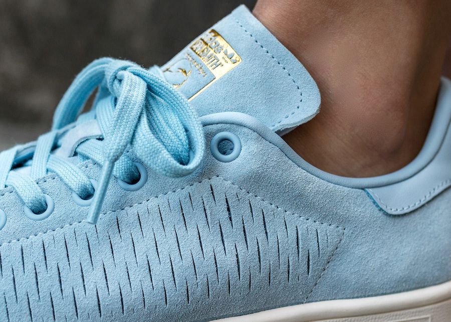 Basket Adidas Stan Smith Perforated Suede W Easy Blue (1)