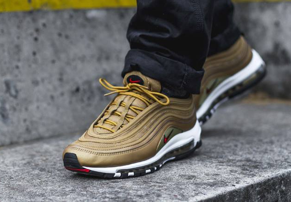 air max 97 gold bullet on feet