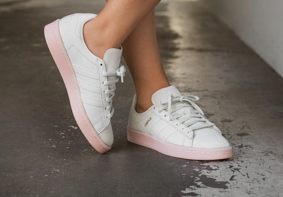 Chaussure Adidas Campus femme White Icey Pink (2)