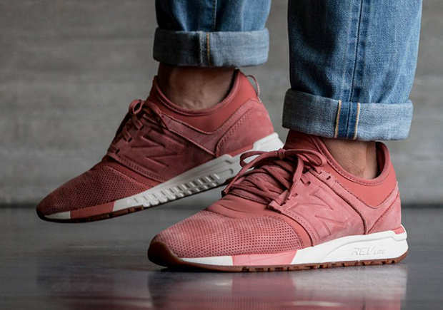 new balance 247 baskets de luxe en nubuck rose