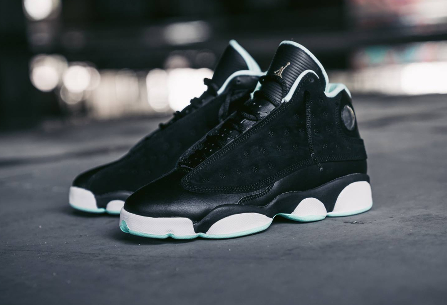 Air Jordans XIII 13 GS femme 'Black Mint Foam' (sortie juillet 2017)