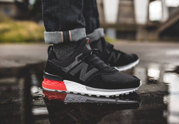 new balance 574 sport black with silver