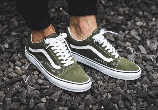 vans ua old skool khaki blanc