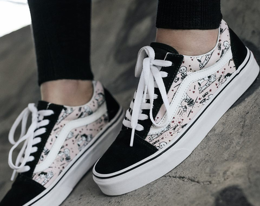 vans noir et rose