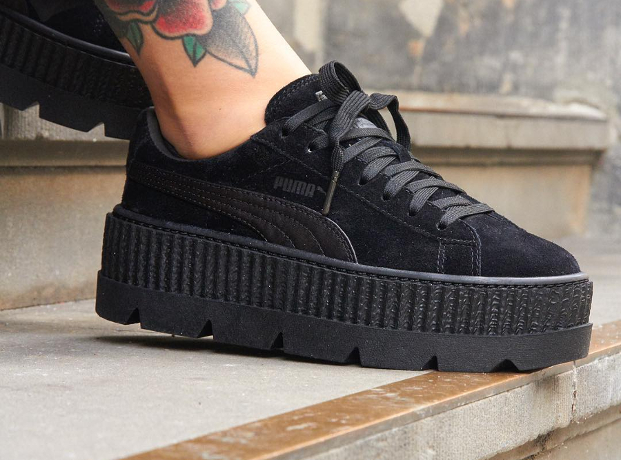 puma creepers noir et or