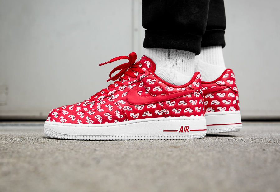 air force 1 all over logo red