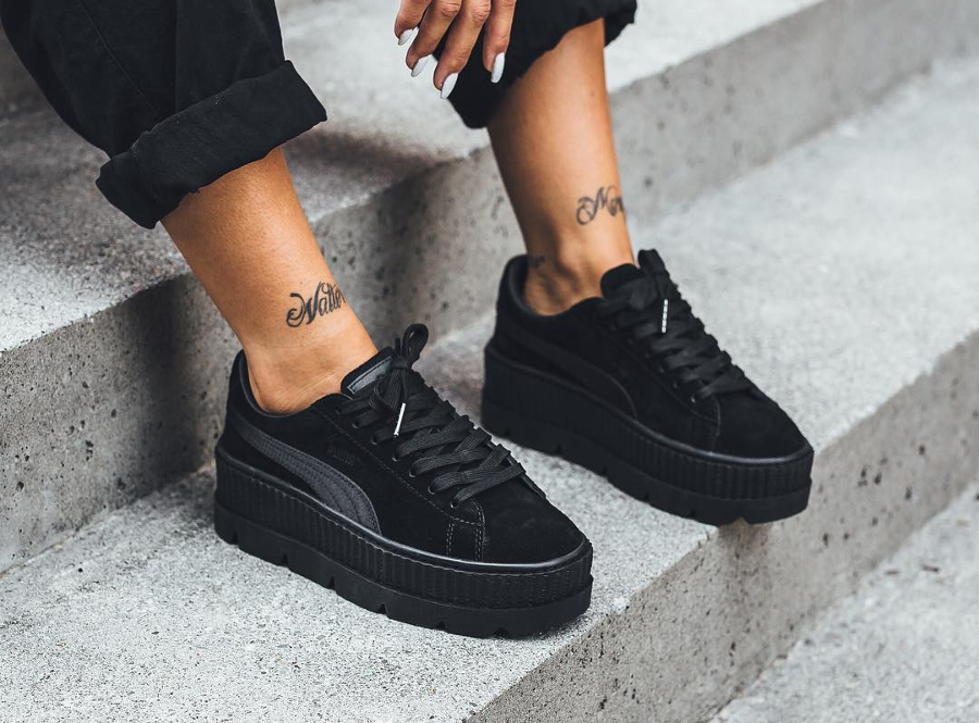 puma creeper noir et or