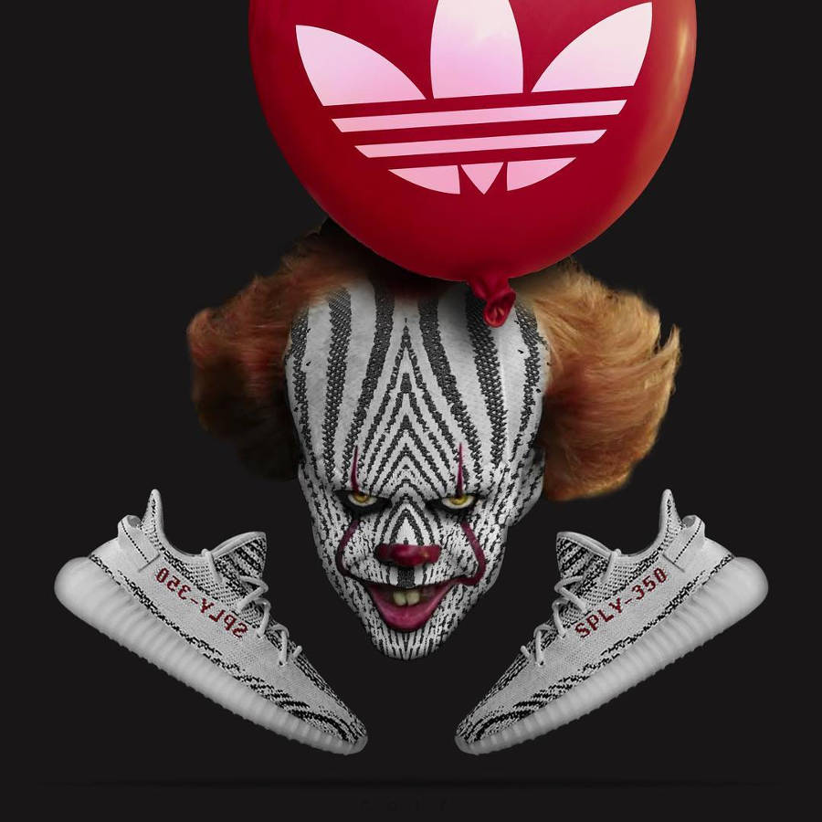 Ça le clown x Adidas Yeezy 350 Boost Zebra