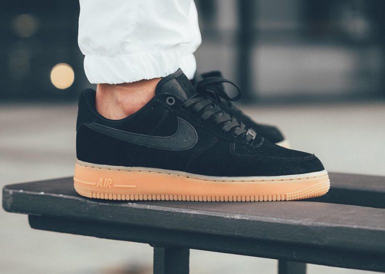 air force 1 black gum low