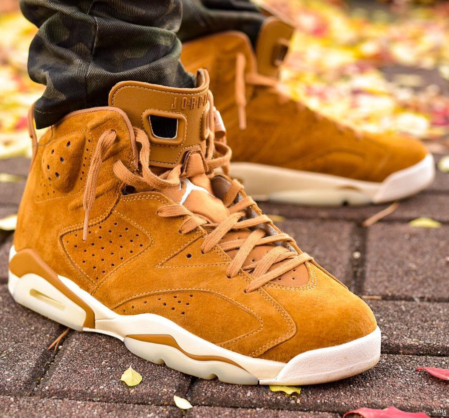 jordan 6 wheat on feet