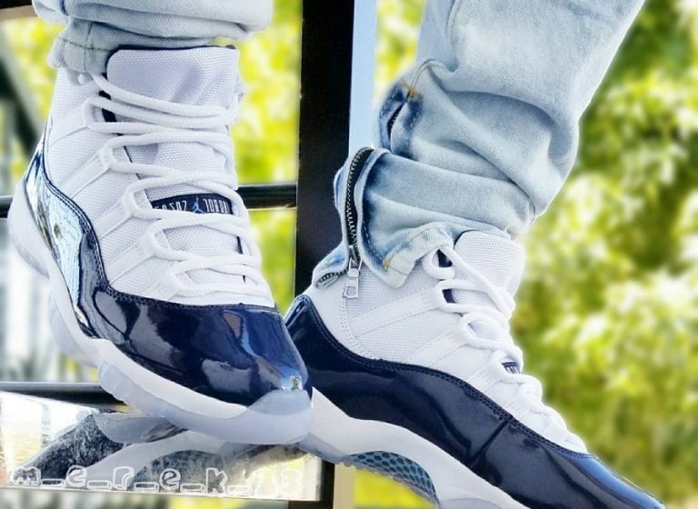 Chaussure Air Jordan XI 11 Retro 'Win Like 82' UNC Midnight Navy couv
