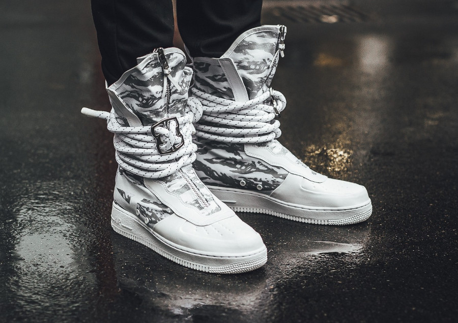 white and camo air force 1