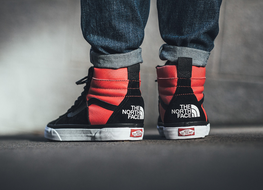 north face vans red