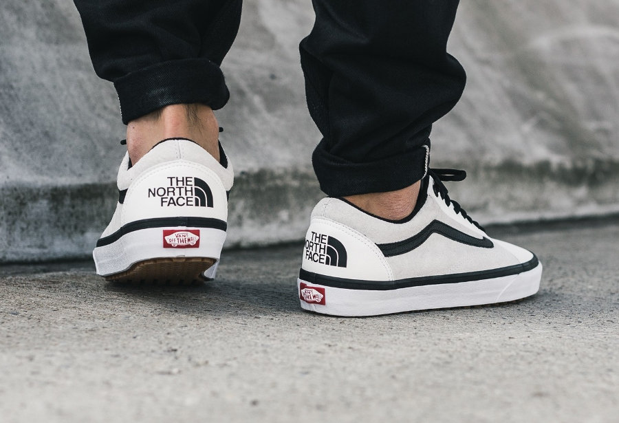 vans north face old skool white