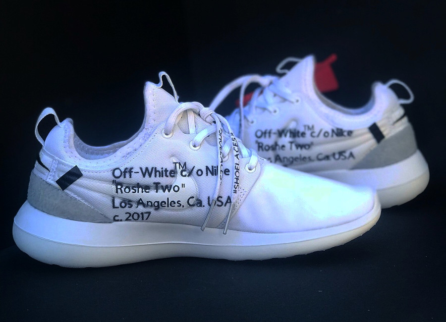Off White x Nike Roshe Two blanche personnalisée (1)