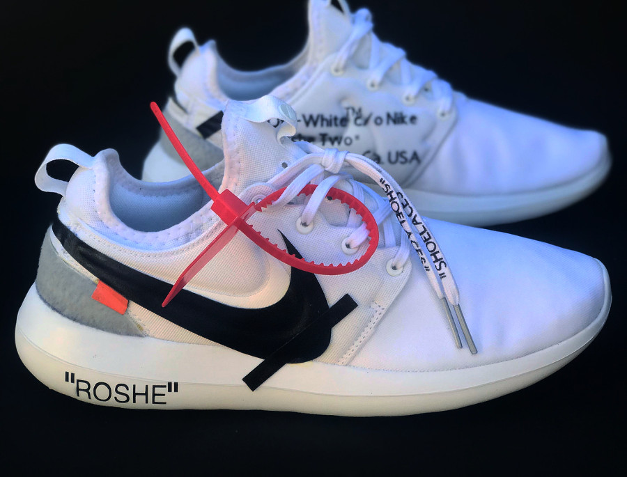 Off White x Nike Roshe Two blanche personnalisée