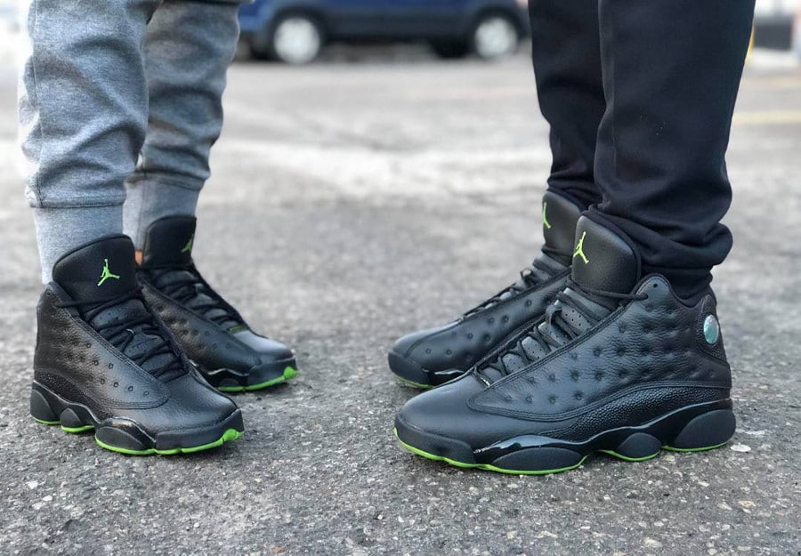 jordan 13 black altitude green