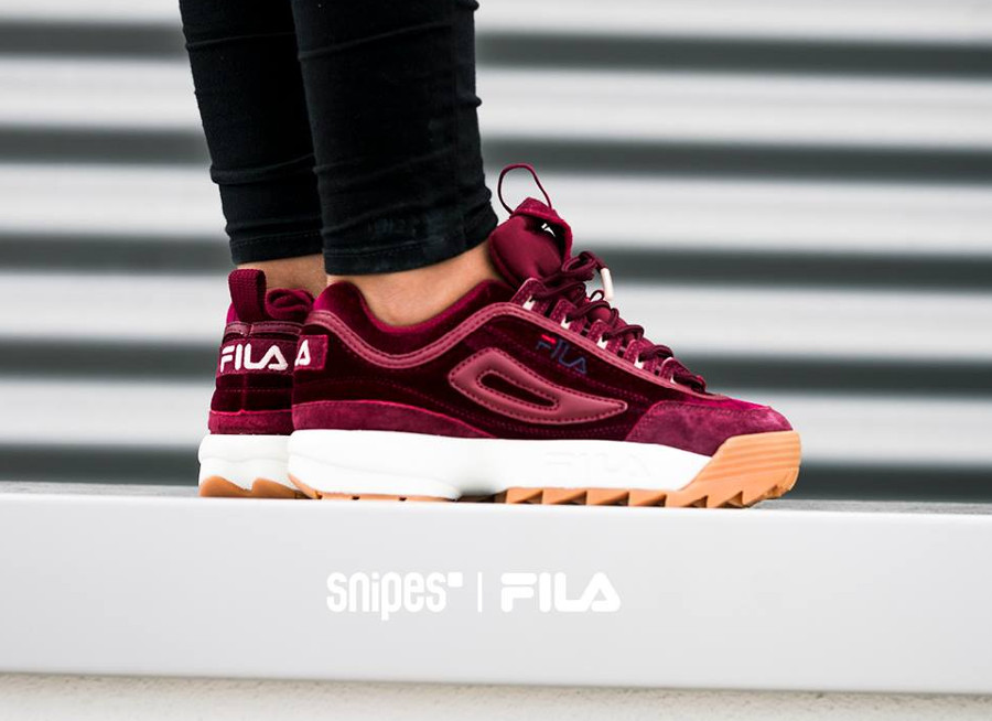 fila disruptor rouge bordeaux