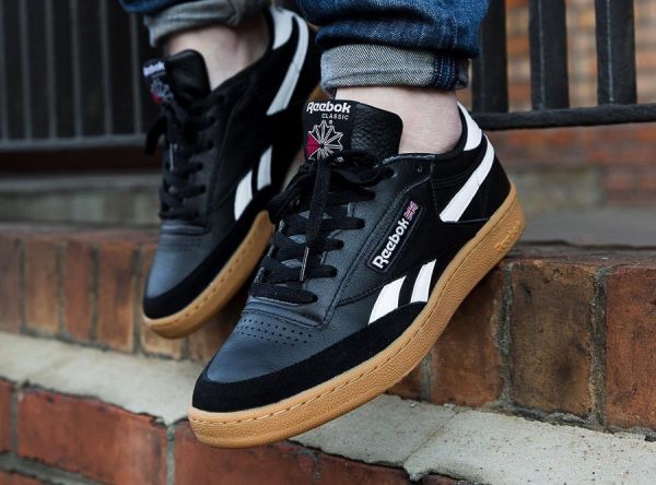 reebok club c black on feet