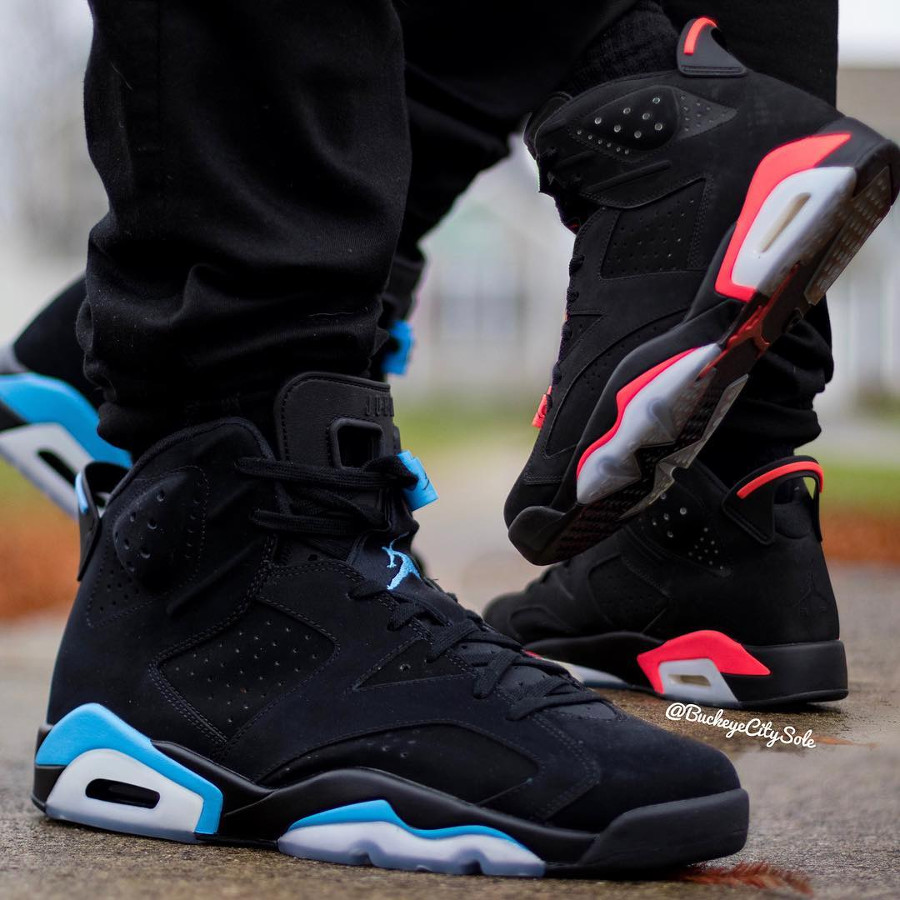 air jordan 6 retro black university blue