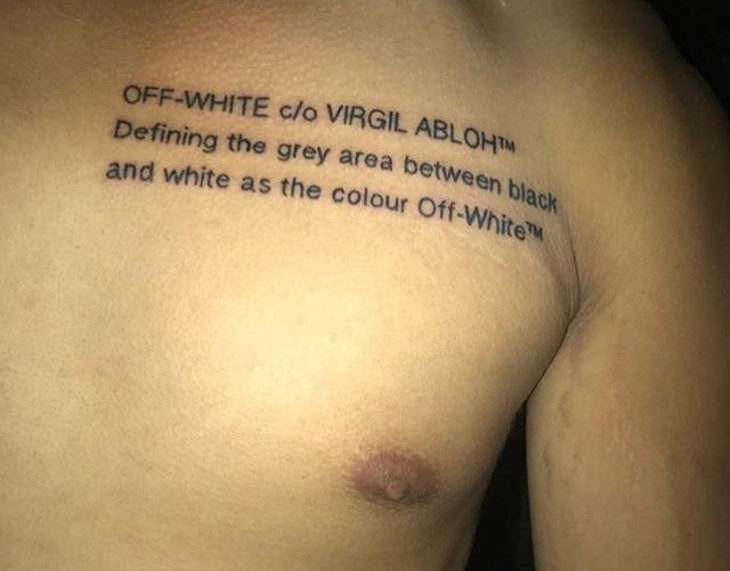 tatouage Off White x Nike 