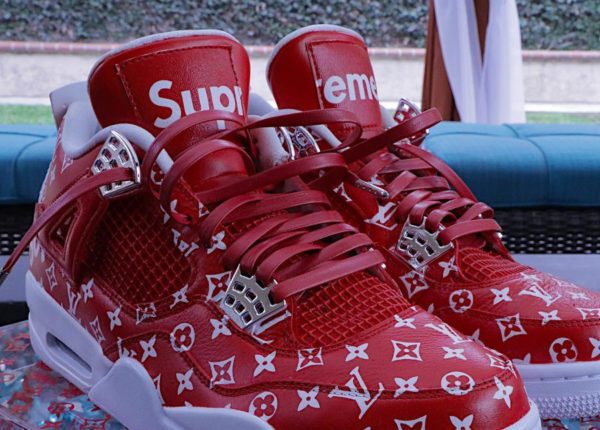 Louis Vuitton x Supreme x Air Jordan 4 rouge - @feelgoodthreads