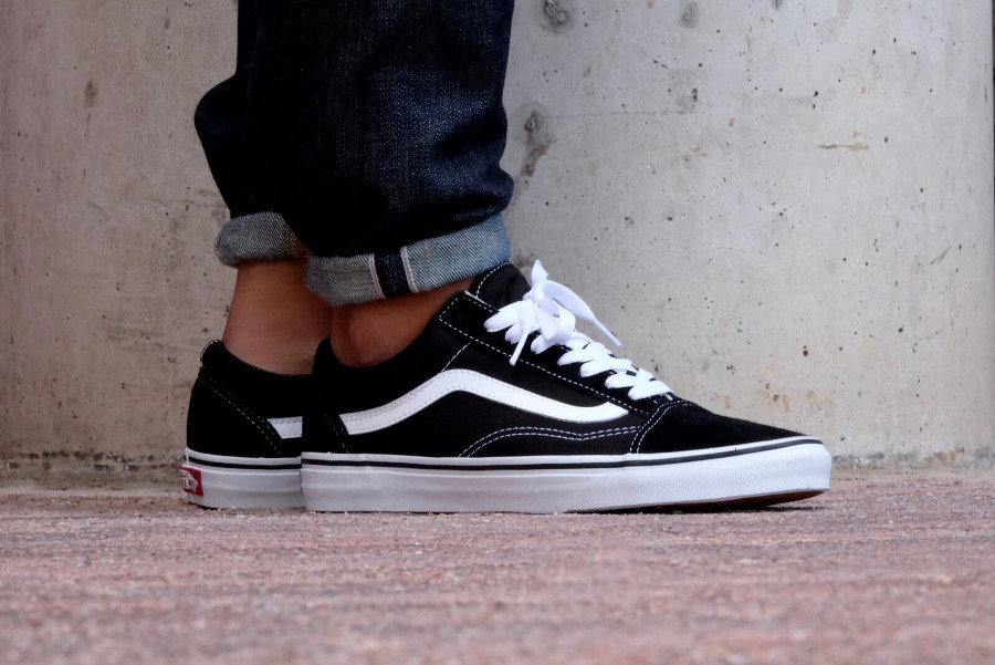 vans old skool blanche bande noir