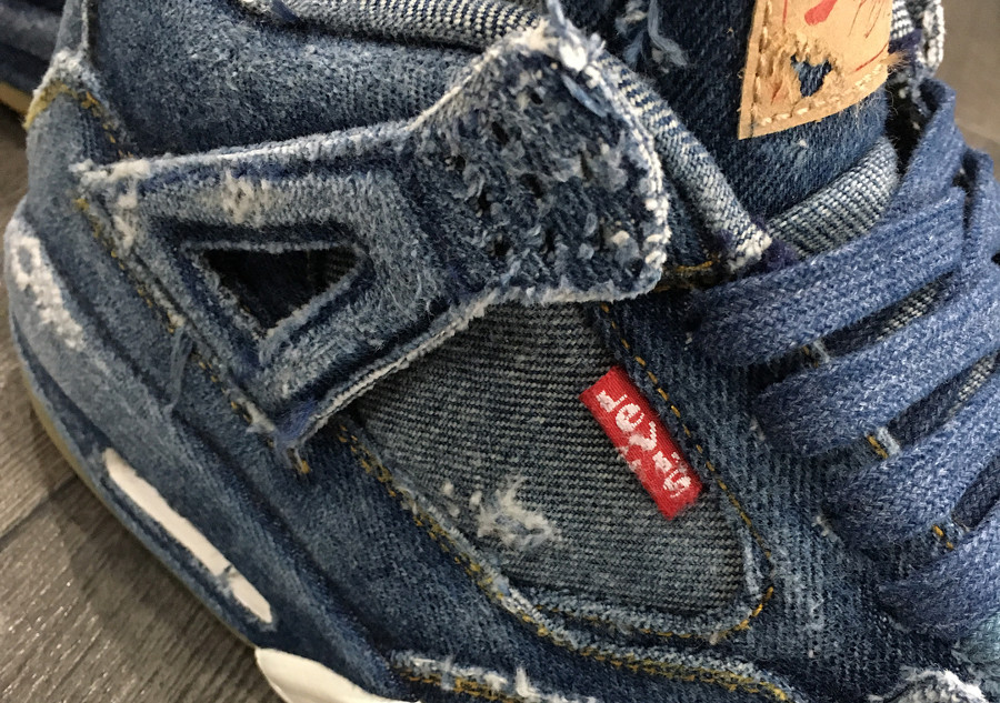 Levis x Air Jordan 4 Retro Distressed Denim (jeans déchiré) (6)
