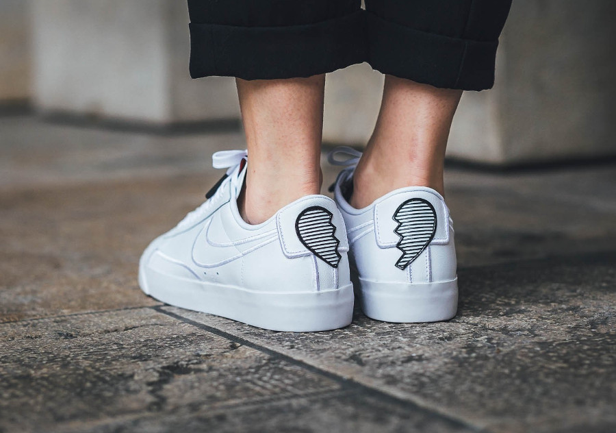 Nike Blazer Low blanche Broken Heart (logo cœur brisé) - chaussure basse retro pour femme