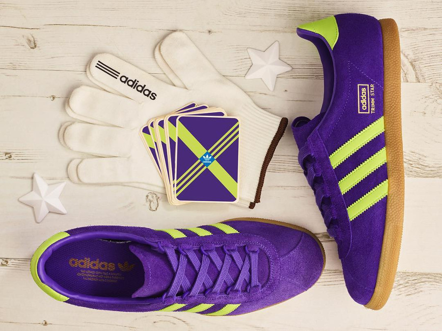 Adidas trimm star clearance purple and yellow