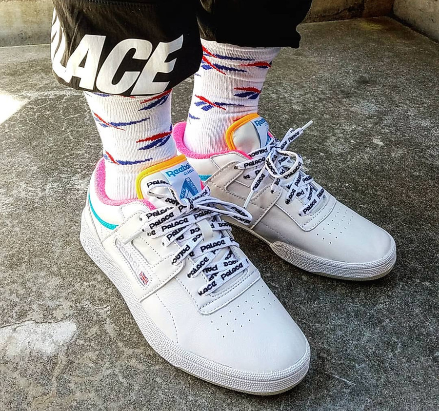 palace reebok on feet