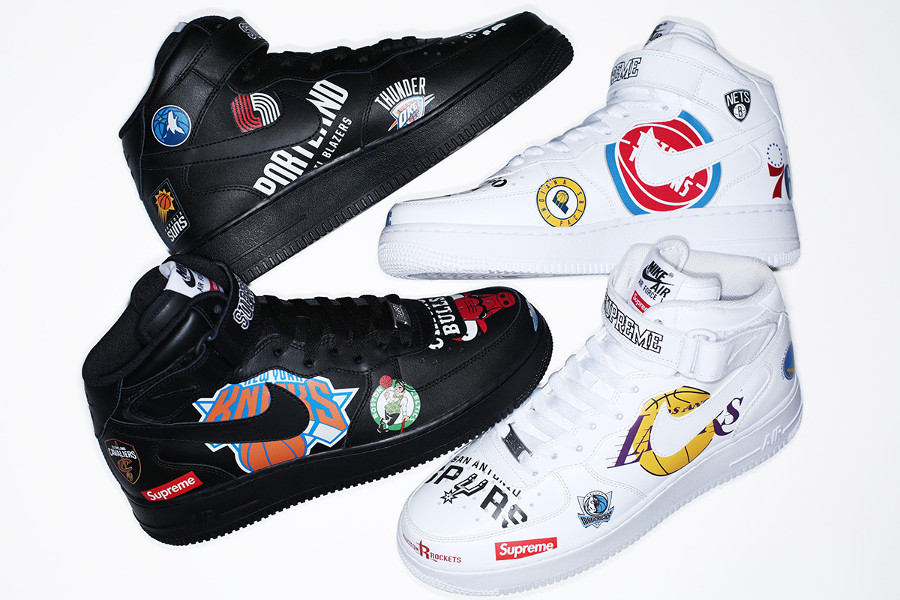 nike x supreme x nba air force 1 mid white