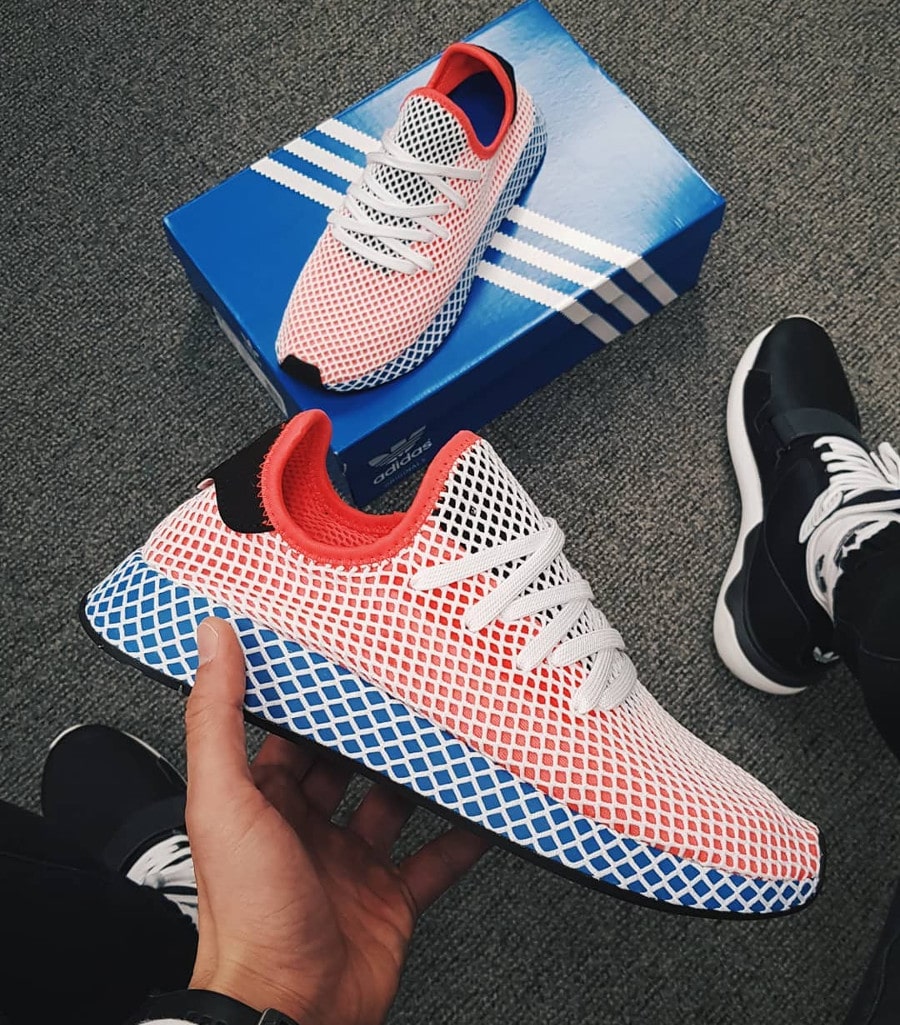 adidas deerupt bleu rouge