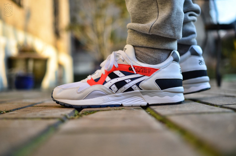 asics gel lyte v white orange