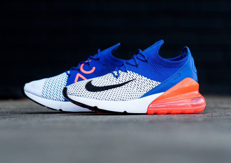 Release Date: Nike Air Max 270 Flyknit Racer Blue Total Crimson