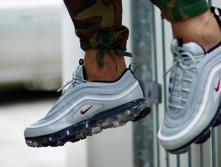 vapormax 97 silver bullet on feet