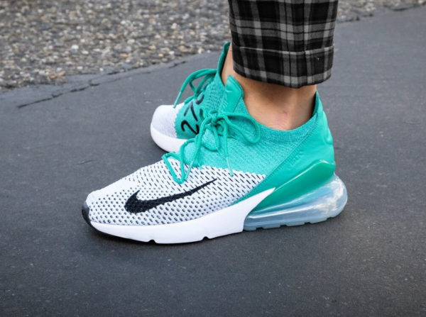 nike air max 270 flyknit clear emerald