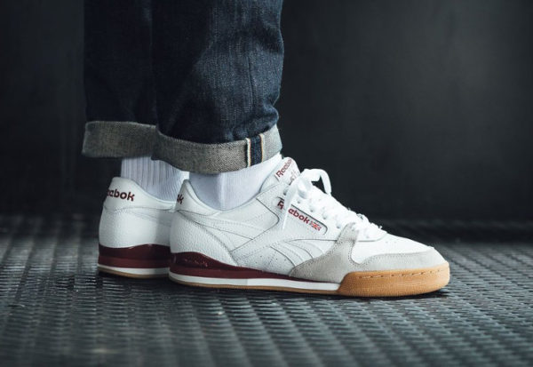 reebok blanche et bordeaux